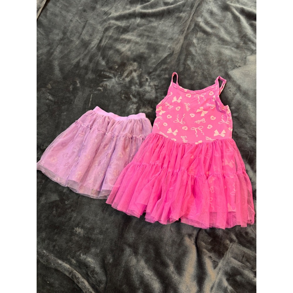Barbie Dress Size 8 Disney Princess Tutu Skirt Size 6 Girls Pink Purple Lot 2